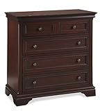 Home Styles Lafayette Cherry Finished Four Storage Drawers Constructed from Mahogany Solids with Cherry Veneers with Antique Brass Hardware