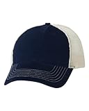 KC Caps Adjustable Two Tone Heavy Washed Cotton Twill Low Profile Mesh Retro Cap