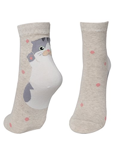 OSABASA Women Sweet Animal Socks 5Pack-Hi five Cat Touch (KWMS0415) - Thumbnail 5