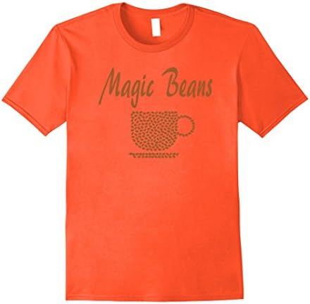 Mens Magic Coffee Cup Mug Beans Coffee Lover T-Shirt Tee XL Orange