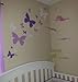 Butterfly Wall Decals Teen Girls Wall Stickers Art for Bedroom Kids Room Decor Nursery Decorations Toddler Playroom (Lilic,Lavender,White)