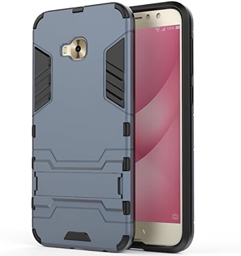 For Asus Zenfone 4 Selfie Pro ZD552KL Case, Ougger Shock Absorption [Kickstand] Armor Cover Tough PC + Soft TPU Cushion Rubber 2in1 Extreme Protection Back Gear Rear Black