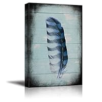Canvas Wall Art Feather and Animals Canvas Prints Home Artwork Decoration for Living Room,Bedroom - 12x18 inches
