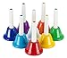Handbell Set - 8 Note Diatonic Metal Bells - Musical Bells for Children - Musical Learning at an Early Age - Song Sheet included