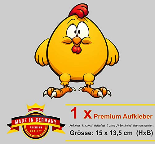 Michael & Rene Pflüger Barmstedt - 15x13,5 cm - Premium Auto Aufkleber Motiv lustiges Huhn Sticker Motorrad Roller Mofa… – Bild 3