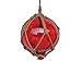 Hampton Nautical Red Japanese Glass Ball Fishing Float with Brown Netting Decoration 8