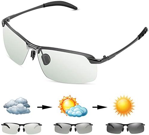 Augymer偏光レンズ 偏光サングラス サングラス 偏光グラス スポーツサングラス 超軽量 メンズ メタルフレームuv400 99 Uvカット 紫外線カット 変色調光 釣り 運転 自転車 野球 テニス スキー ランニング ゴルフ ドライブ フィッシング 運動メガネ スポーツ アウトドア