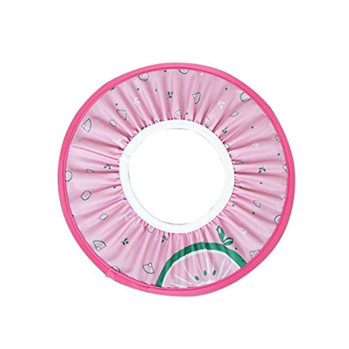 Datework Adjustable Safe Baby Child Kids Shampoo Bath Shower Cap Protection Soft Fruit Hat Wash Hair (Pink)