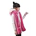 Kids Toddler Cartoon Fleece Hat Gloves Scarf 3 in 1 Set Girls Boys Winter Cute Warm Long Hoodie Earflap Hat Rose