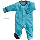 Babysoy Baby Boys' Footed One Piece - Blue - 0-3 Months