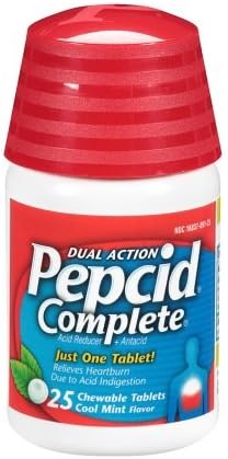Pepcid Complete Acid Reducer + Antacid, Chewable Tablets Cool Mint - 3PC