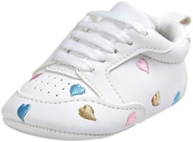 for 0-18 Months Baby, Baby Boy Girl Shoes First Walkers Shoes Soft Soles Crib Shoes Sneakers by Williant (Colorful Heart, 12-18 months)