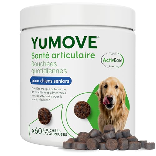 YuMOVE Arthrose Chien pour Chiens Seniors 8+ Ans 60 Bouchées - Formule Avancée avec 150mg de Complexe ActivEase par Bouchée + Huile de Poisson - Moule Verte & Oméga-3 Quotidienne Soutien Articulation