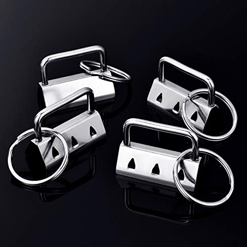 SATINIOR 40 Pieces Key Fob Hardware Key Chain Fob Wristlet Hardware with Key Ring for Lanyard (1.25 Inch)