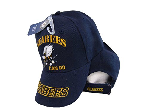 U.S. Navy USN Seabees Can Do Sea Bees Navy Blue Embroidered Cap Hat