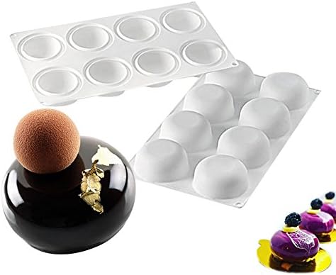 JOHO Professional Silicone Mold,Stone Shaped,Top White, Non Stick,8-Cavity, Set of 1