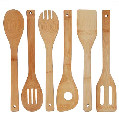 Artmeer Bamboo Utensil Set,Wooden Cooking Spoons and Spatulas,Kitchen Tools,Perfect for Nonstick Pan and Cookware - Thumbnail 7