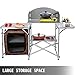 VBENLEM Camping Outdoor Kitchen 2-Tier Camping Kitchen Table with Zippered Bag Camping Table 2 Side Tables Camp Cook Table Portable Outdoor Camping Table for Outdoor Activities Brown Colorthumb 2