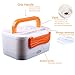WHOSEE 12V Car Use Electric Heating Lunch Box Portable 1-2L Bento Meal Heater Food Warmer 45W Orange 8