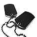 INBLUE Men's 2 PCS Alloy Enamel Pendant Necklace Black Army Style Name Double Dog Tag 27 Inch Chain