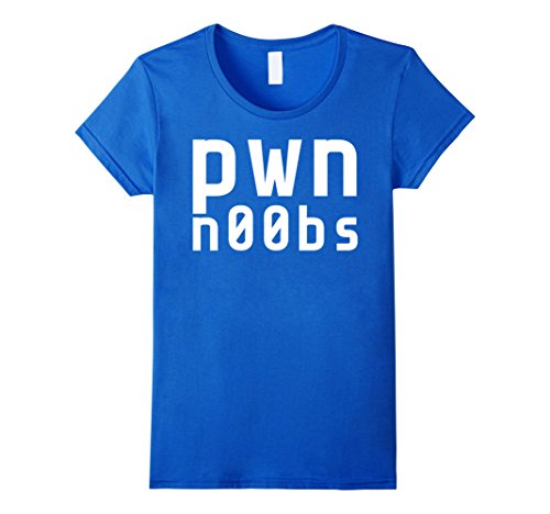 Womens Pwn Noobs Gamer Gaming n00b T Shirt XL Royal Blue