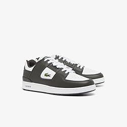 Lacoste Mens Court Cage Sneaker, DK GRN/WHT, 7.5
