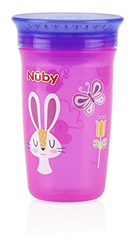 Nuby 1pk No Spill 360 Degree Printed Wonder Cup - Colors May Vary