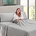 Nestl Split King Sheet Set - 1800 Ultra-Soft Microfiber Bed Sheets - Double Brushed - Deep Pockets - Easy Fit - 5 Piece Set - Bed Sheets & Pillowcases (Split King Size, Light Grey)