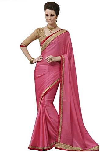 Vibes Women's Georgette Embroidery Saree ,With Blouse (S49-VBK27)