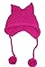 BIBITIME Women's Hat Cat Ear Crochet Braided Knit Caps Warm Snowboarding Winter (One Size, Rose)