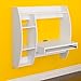 Prepac Floating Desk with Storage and Keyboard Tray, White