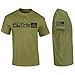 Filthy Anglers Mens Fishing T Shirt Short Sleeve with Military Front Style Print American Flag on Sleeve (Large, Military Green)