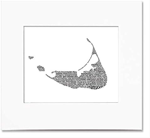 Nantucket Map Word Art Print