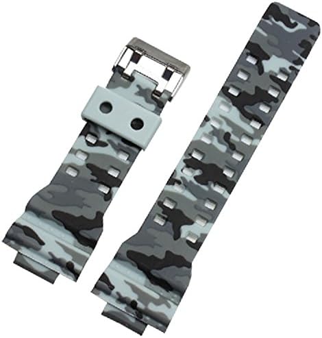29mm x 16mm Grey Camouflage Rubber Watch Strap Band For GD120GA 100GA 110GA