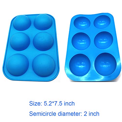 Bakeware Sets,Medium Semi Sphere Silicone Mold,Baking Mold for Making Hot Chocolate Bomb, Cake, Jelly, Dome Mousse, Healthy lifestyle, (2, Blue)