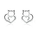 Cute Cat Earrings Stud Pearl Earrings for Women Mouse Cubic Zircon Hypoallergenic Earrings Christmas Birthday Gift (Cat earrings)