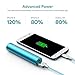 Lipstick Battery Charger 3350mAh Xcentz, Mini Portable Charger Compact External Battery Premium Aluminum with Flashlight Pocket Power Bank Phone Charger for iPhone Samsung Android Smartphone(Blue)