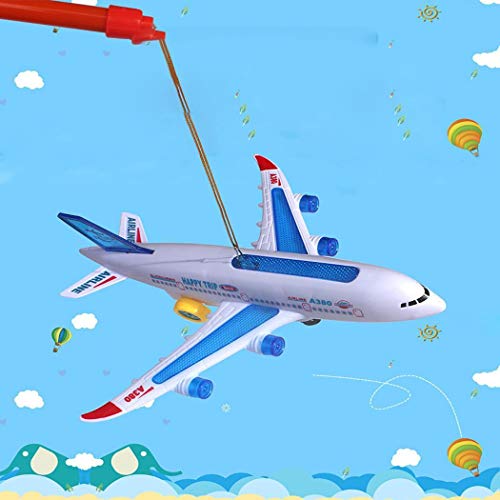 Mavere Durable Children Funny Lighting Running Electric Aircraft Toy With Music Play Vehicles