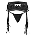 Slocyclub Midnight Women's Stretch Mesh Lace Garter Belt Black M(US 4-6)