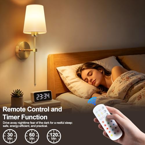 Tobeape Battery Operated Wall Night Light Set of 2, Wireless Cordless Sconce with Remote, 2500 mAh Rechargeable LED Wall Lamp Lighting Fixture with 15 Color for Bedroom Living Room Hallway Stair Decor