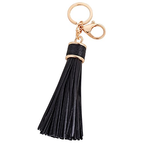 CHMING Women Leather Tassel Keychain Car Keyring Handbag Wallet Accessories