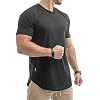 Sixlab Round Tech Herren Oversize T-Shirt Muscle Basic Gym Fitness Shirt (Schwarz, L)