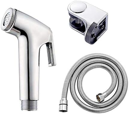 Toilet Hand-held Bidet Sprayer, UMIWE Stainless Steel Shower Kit Brass Head Extra Length ABS Hose Holder Wall Bracket Set Muti-Functional Bidet Sprayer SUS304 for Toilet Bidet Family