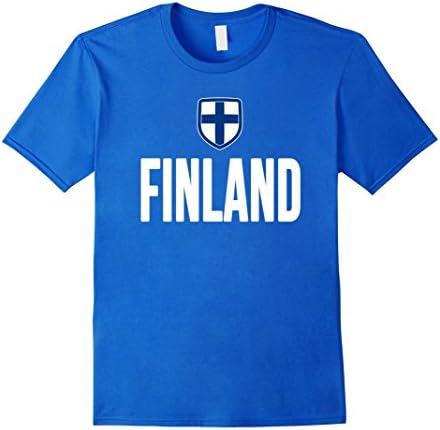 Men's Finland T-shirt Finnish Pride Flag Tee Hockey Soccer Medium Royal Blue