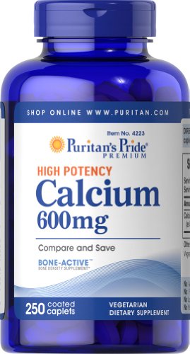 Puritan's Pride Calcium Carbonate 600 mg-250 Coated Caplets Puritan's Pride Calcium Carbonate 600 mg-250 Coated Caplets