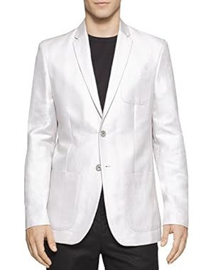 Calvin Klein Men's Linen Herringbone Hopsack Sport Coat