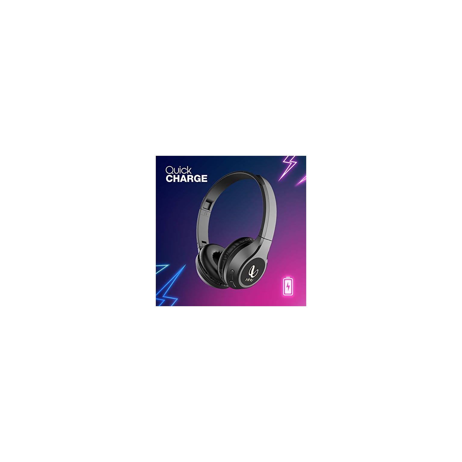 Infinity(JBL) Glide 510 On-Ear Wireless Headphone with 72 Hrs. Playtime(Quick Charging), Dual 