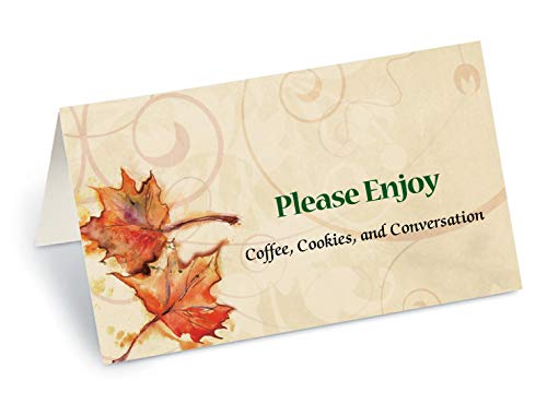 PaperDirect Vintage Fall Leaves Folded Place Cards, 100 Count