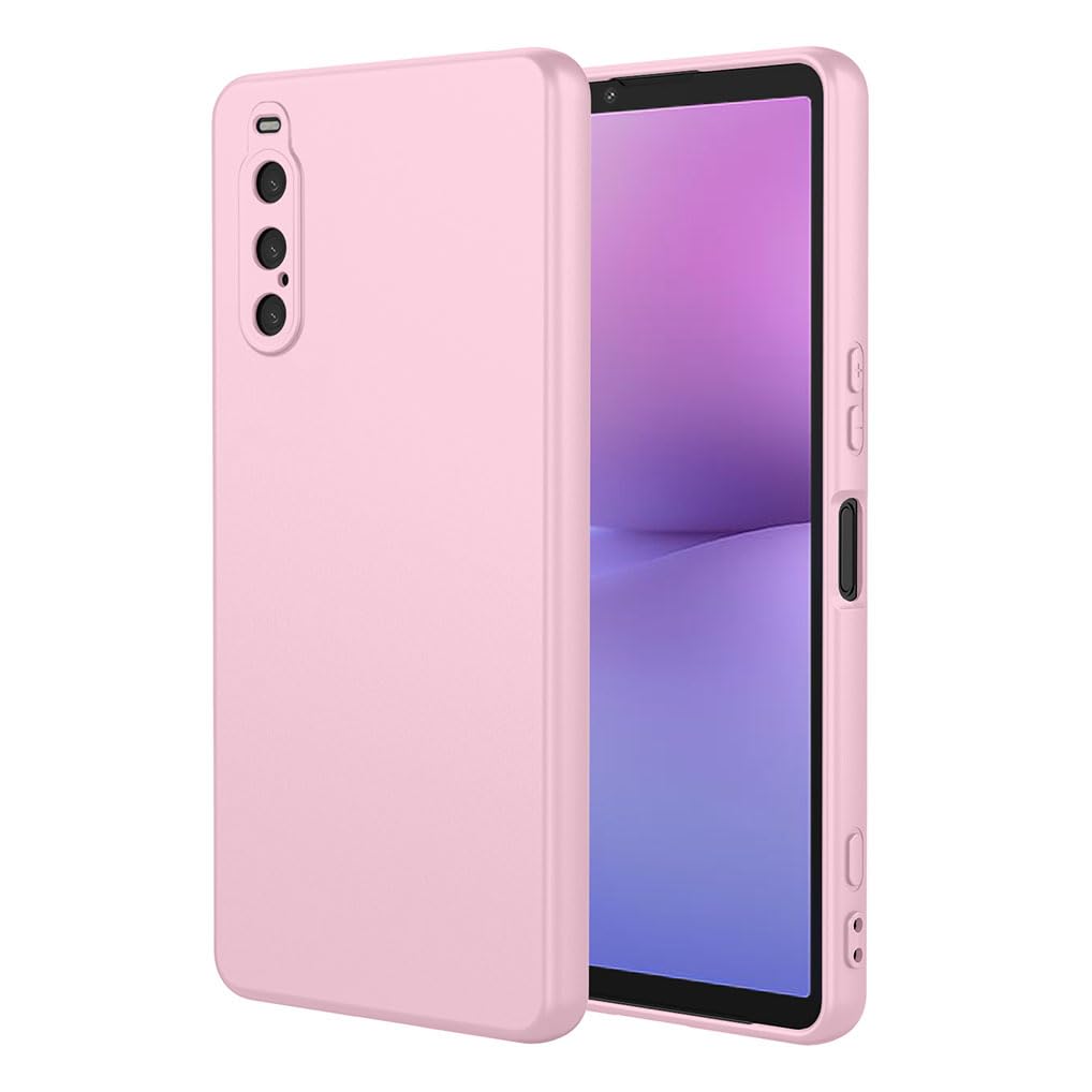 SEAHAI Case for Sony Xperia 10 V, Ultra Thin Silky-Soft Touch Liquid Silicone Phone Cover with Shockproof Airbag Design, Premium TPU Bumper Fashion Case - Pink
