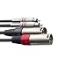 Stagg STC3CMXM Male XLR to Male RCA Twin Cable, Black - 10ft.